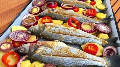 Fırında Sebzeli Levrek